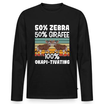 Lustiger Tierpfleger Okapi-liebhaber - Männer Premium Bio Langarmshirt - Schwarz - Vorne - Nico (187cm)