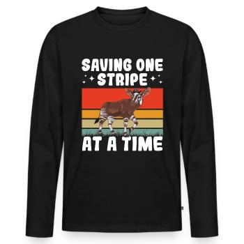 Lustiger Tierpfleger Okapi-liebhaber - Männer Premium Bio Langarmshirt - Schwarz - Vorne - Nico (187cm)