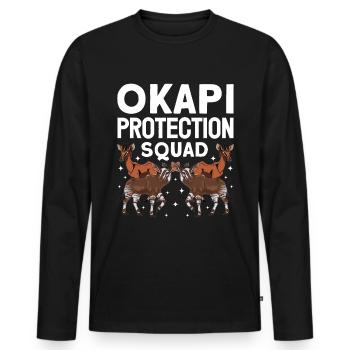 Lustiger Tierpfleger Okapi-liebhaber - Männer Premium Bio Langarmshirt - Schwarz - Vorne - Nico (187cm)