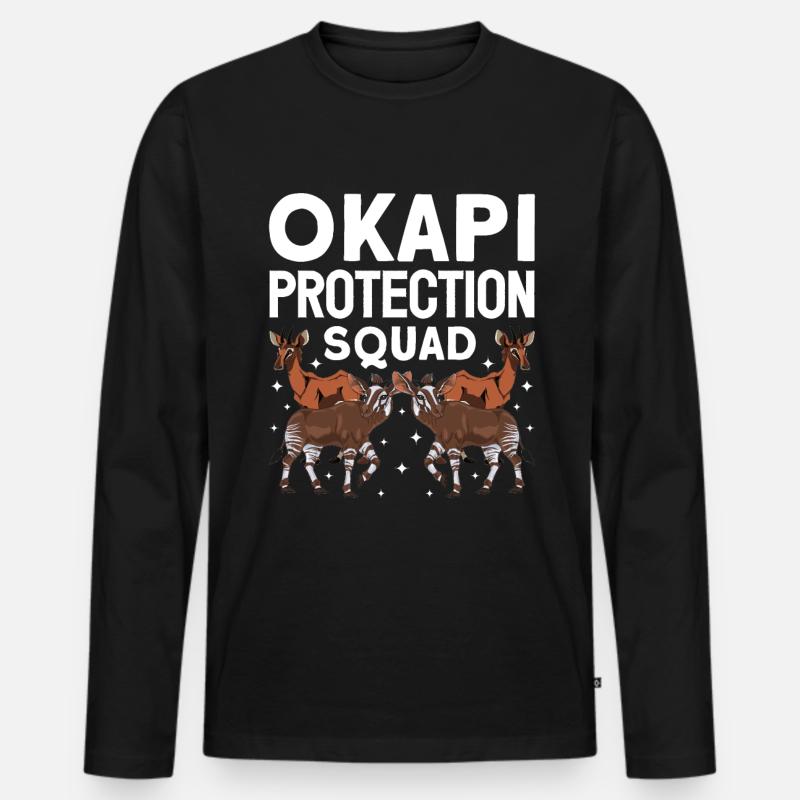 Funny zookeeper okapi lover - Men's Premium Organic Long Sleeve Shirt - black