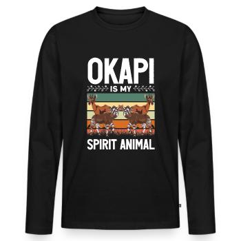 Lustiger Tierpfleger Okapi-liebhaber - Männer Premium Bio Langarmshirt - Schwarz - Vorne - Nico (187cm)