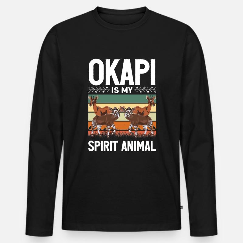 Funny zookeeper okapi lover - Men's Premium Organic Long Sleeve Shirt - black