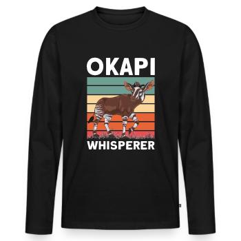 Lustiger Tierpfleger Okapi-liebhaber - Männer Premium Bio Langarmshirt - Schwarz - Vorne - Nico (187cm)