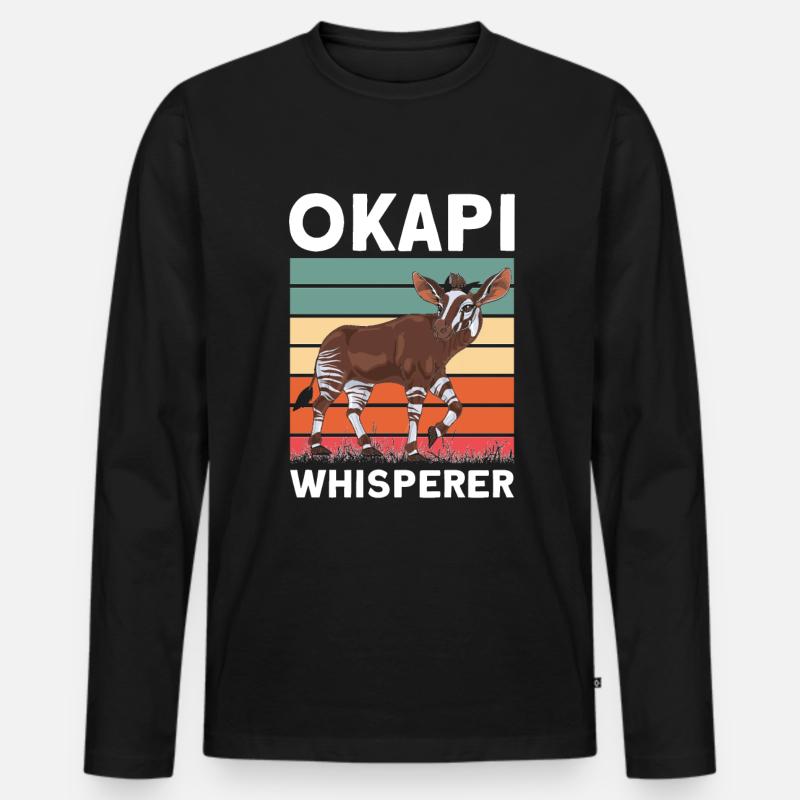 Funny zookeeper okapi lover - Men's Premium Organic Long Sleeve Shirt - black