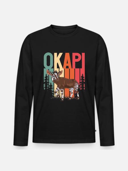 Funny zookeeper okapi lover - Men's Premium Organic Long Sleeve Shirt - black