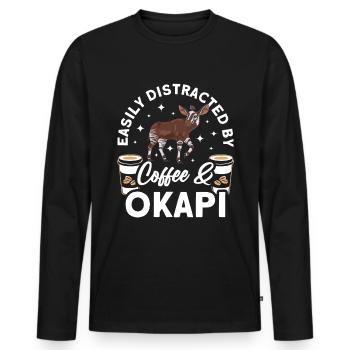 Lustiger Tierpfleger Okapi-liebhaber - Männer Premium Bio Langarmshirt - Schwarz - Vorne - Nico (187cm)