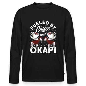 Lustiger Tierpfleger Okapi-liebhaber - Männer Premium Bio Langarmshirt - Schwarz - Vorne - Nico (187cm)