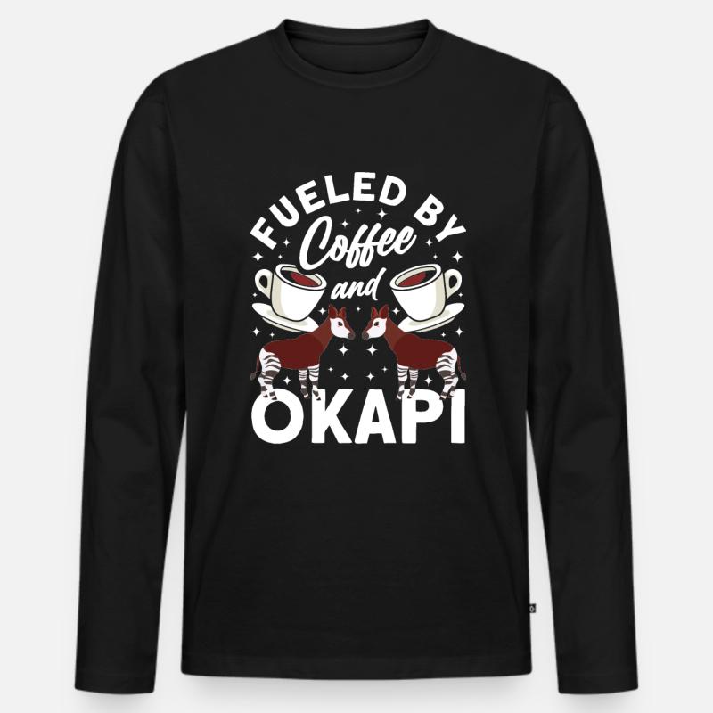 Funny zookeeper okapi lover - Men's Premium Organic Long Sleeve Shirt - black