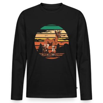 Lustiger Tierpfleger Okapi-liebhaber - Männer Premium Bio Langarmshirt - Schwarz - Vorne - Nico (187cm)