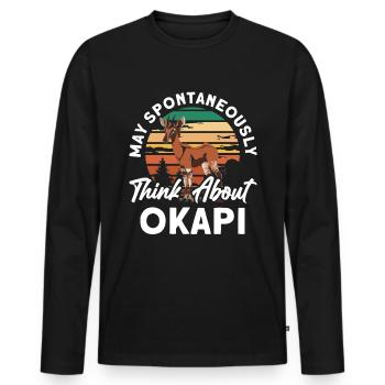 Lustiger Tierpfleger Okapi-liebhaber - Männer Premium Bio Langarmshirt - Schwarz - Vorne - Nico (187cm)