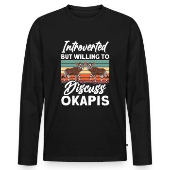 Lustiger Tierpfleger Okapi-liebhaber - Männer Premium Bio Langarmshirt - Schwarz - Vorne - Nico (187cm)