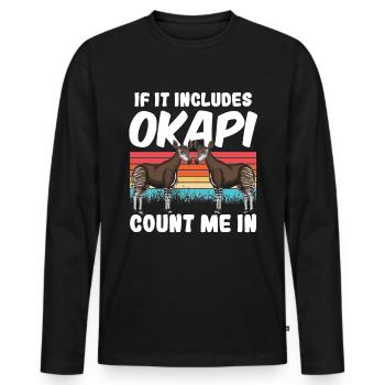 Lustiger Tierpfleger Okapi-liebhaber - Männer Premium Bio Langarmshirt - Schwarz - Vorne - Nico (187cm)