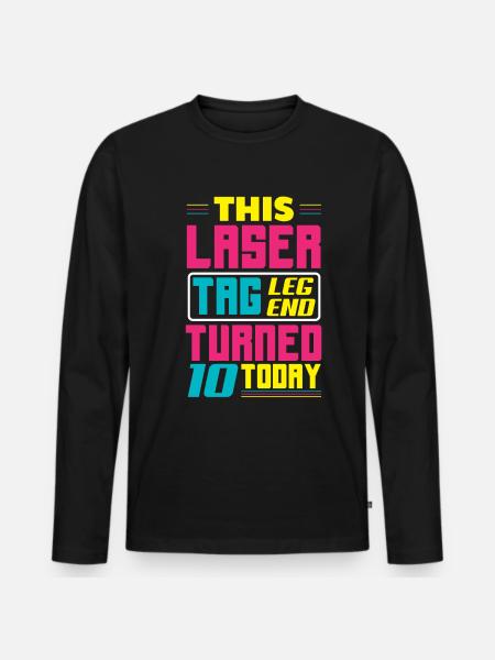 Laser Tag Birthday Party – Laser Tag 10 - Men's Premium Organic Long Sleeve Shirt - black