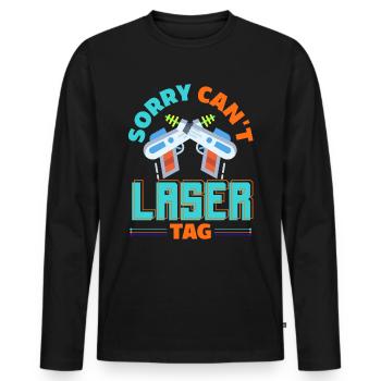 Indoor laser tag party outfit laser tag - Men's Premium Organic Long Sleeve Shirt - black - Front - Nico (187cm)