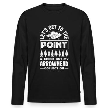 Pointe de flèche Chasseur Tir à l’arc Pointe de flèche - T-shirt manches longues Premium bio Homme - noir - Devant - Nico (187cm)
