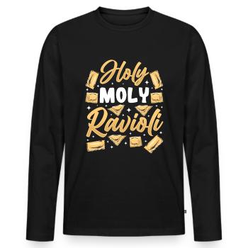 Lustige Italienisches Ravioli Pasta - Männer Premium Bio Langarmshirt - Schwarz - Vorne - Nico (187cm)