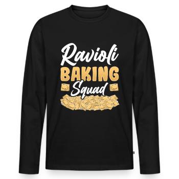Lustige Italienisches Ravioli Pasta - Männer Premium Bio Langarmshirt - Schwarz - Vorne - Nico (187cm)