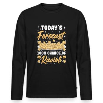 Lustige Italienisches Ravioli Pasta - Männer Premium Bio Langarmshirt - Schwarz - Vorne - Nico (187cm)