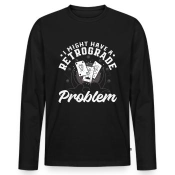 Retrograde planets Mercury retrograde - Men's Premium Organic Long Sleeve Shirt - black - Front - Nico (187cm)
