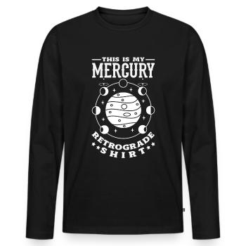 Planètes rétrogrades Mercure rétrograde - T-shirt manches longues Premium bio Homme - noir - Devant - Nico (187cm)