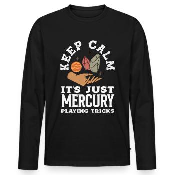 Retrograde planets Mercury retrograde - Men's Premium Organic Long Sleeve Shirt - black - Front - Nico (187cm)