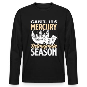 Retrograde planets Mercury retrograde - Men's Premium Organic Long Sleeve Shirt - black - Front - Nico (187cm)