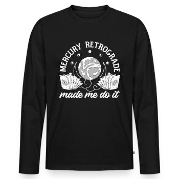 Planètes rétrogrades Mercure rétrograde - T-shirt manches longues Premium bio Homme - noir - Devant - Nico (187cm)