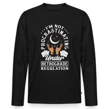 Rückläufige Planeten Merkur Rückläufig - Männer Premium Bio Langarmshirt - Schwarz - Vorne - Nico (187cm)