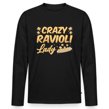 Lustige Italienisches Ravioli Pasta - Männer Premium Bio Langarmshirt - Schwarz - Vorne - Nico (187cm)