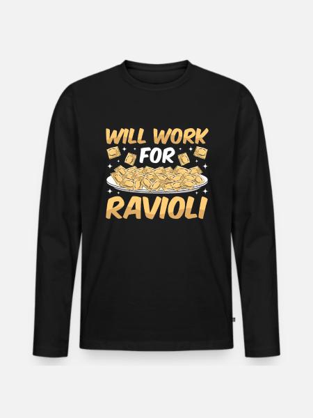 Funny Italian Ravioli Pasta - Men's Premium Organic Long Sleeve Shirt - black