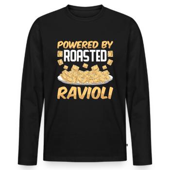 Lustige Italienisches Ravioli Pasta - Männer Premium Bio Langarmshirt - Schwarz - Vorne - Nico (187cm)