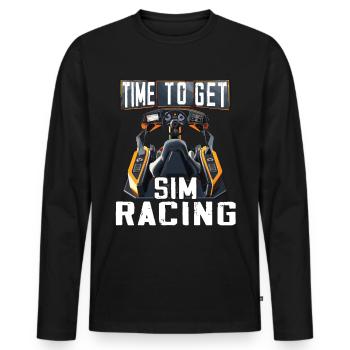 „zeit Für Sim Racing“ Sim Racer - Männer Premium Bio Langarmshirt - Schwarz - Vorne - Nico (187cm)