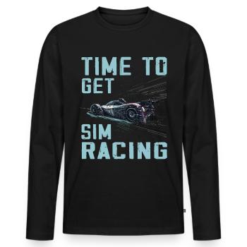 „zeit Für Sim Racing“ Sim Racer - Männer Premium Bio Langarmshirt - Schwarz - Vorne - Nico (187cm)