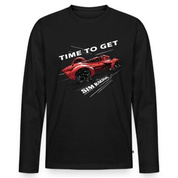 „zeit Für Sim Racing“ Sim Racer - Männer Premium Bio Langarmshirt - Schwarz - Vorne - Nico (187cm)