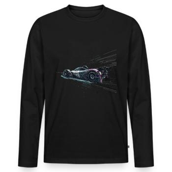 „zeit Für Sim Racing“ Sim Racer - Männer Premium Bio Langarmshirt - Schwarz - Vorne - Nico (187cm)
