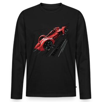 „zeit Für Sim Racing“ Sim Racer - Männer Premium Bio Langarmshirt - Schwarz - Vorne - Nico (187cm)