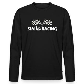 „zeit Für Sim Racing“ Sim Racer - Männer Premium Bio Langarmshirt - Schwarz - Vorne - Nico (187cm)