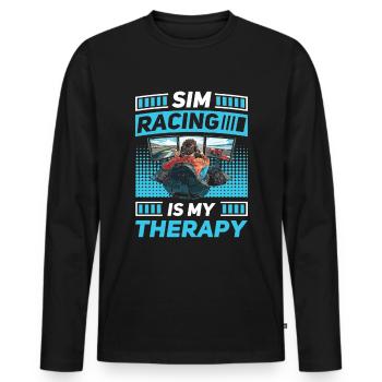 Simulator Cockpit Esports Sim Racing - Männer Premium Bio Langarmshirt - Schwarz - Vorne - Nico (187cm)
