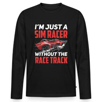 Simulator Cockpit Esports Sim Racing - Männer Premium Bio Langarmshirt - Schwarz - Vorne - Nico (187cm)