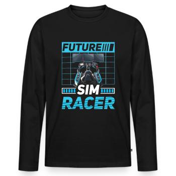 Simulator Cockpit Esports Sim Racing - Männer Premium Bio Langarmshirt - Schwarz - Vorne - Nico (187cm)