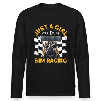 Simulator Cockpit Esports Sim Racing - Männer Premium Bio Langarmshirt - Schwarz - Vorne - Nico (187cm)