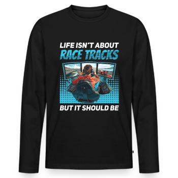 Simulator Cockpit Esports Sim Racing - Men's Premium Organic Long Sleeve Shirt - black - Front - Nico (187cm)