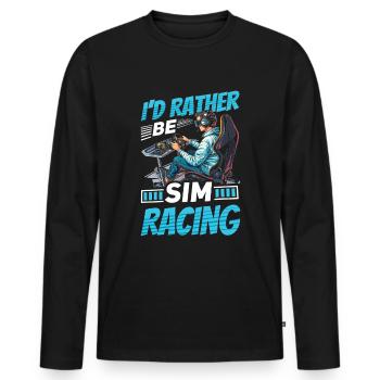 Simulator Cockpit Esports Sim Racing - Männer Premium Bio Langarmshirt - Schwarz - Vorne - Nico (187cm)