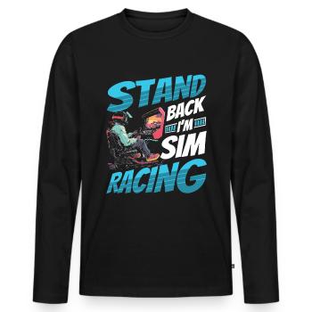 Simulator Cockpit Esports Sim Racing - Männer Premium Bio Langarmshirt - Schwarz - Vorne - Nico (187cm)