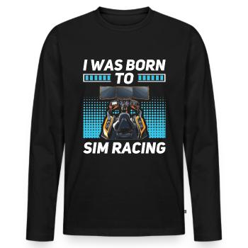 Simulator Cockpit Esports Sim Racing - Männer Premium Bio Langarmshirt - Schwarz - Vorne - Nico (187cm)