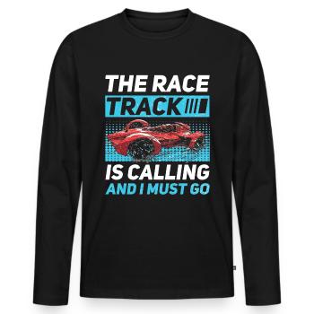 Simulator Cockpit Esports Sim Racing - Männer Premium Bio Langarmshirt - Schwarz - Vorne - Nico (187cm)