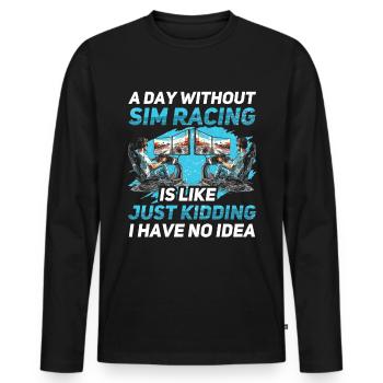 Simulator Cockpit Esports Sim Racing - Männer Premium Bio Langarmshirt - Schwarz - Vorne - Nico (187cm)