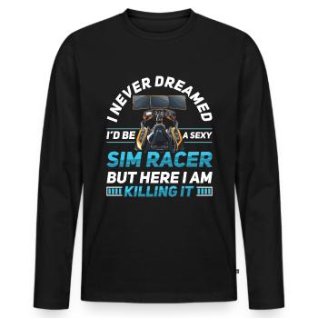 Simulator Cockpit Esports Sim Racing - Männer Premium Bio Langarmshirt - Schwarz - Vorne - Nico (187cm)