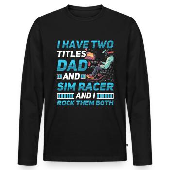 Simulator Cockpit Esports Sim Racing - Männer Premium Bio Langarmshirt - Schwarz - Vorne - Nico (187cm)