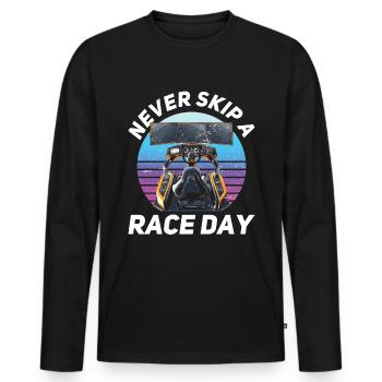 Simulator Cockpit Esports Sim Racing - Männer Premium Bio Langarmshirt - Schwarz - Vorne - Nico (187cm)